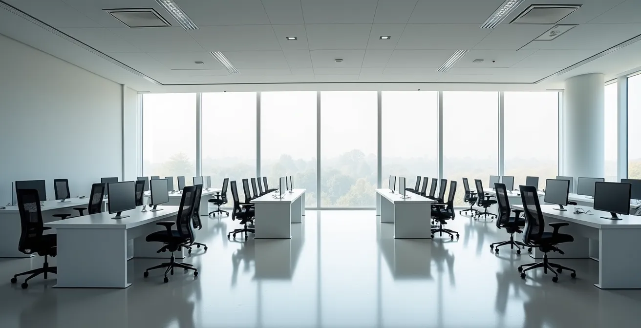 Espace de formation moderne avec équipements technologiques avancés