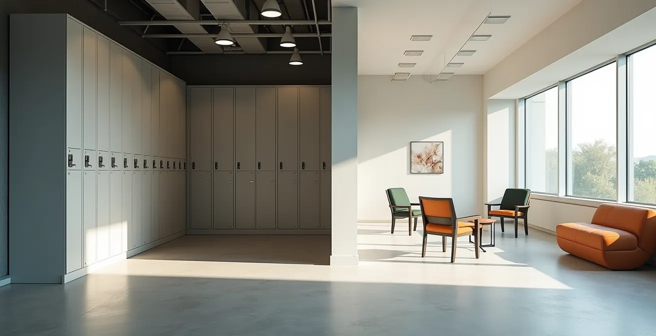 Contraste entre environnement militaire structuré et bureau moderne flexible